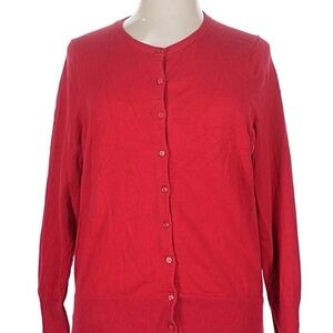 Lands' End Women's Vibrant Red Cardigan NWT